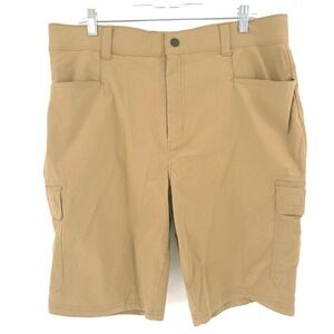 Orvis Shorts Mens 38 Brown Cargo Nylon Stretch Performance Zip Pocket